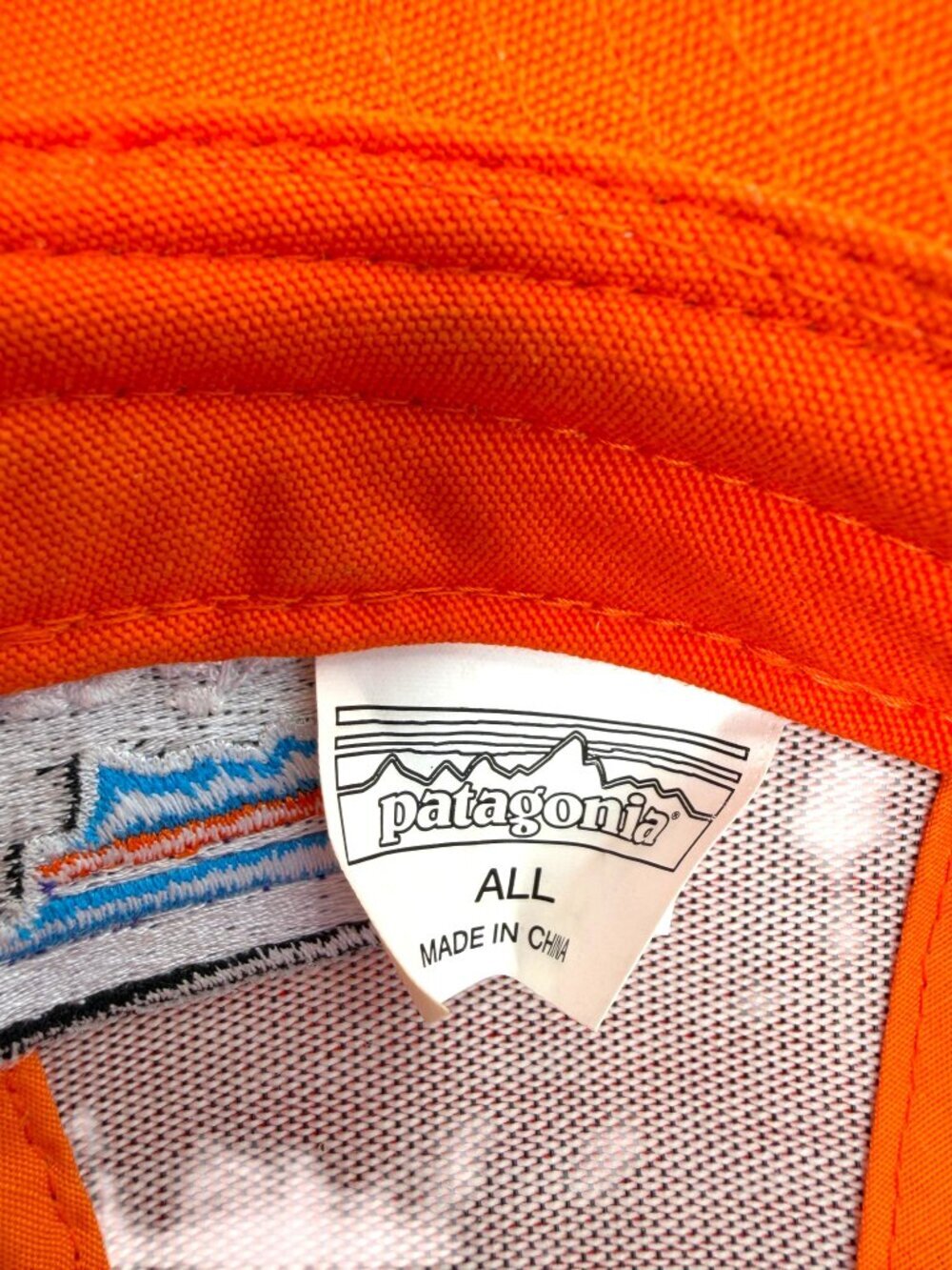 Patagonia P-6 Logo Trucker Snapback Hat with Mesh Back in Campfire Orange - Picture 8 of 8
